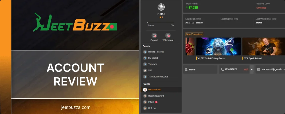 Jeetbuzz Bangladesh account functionality