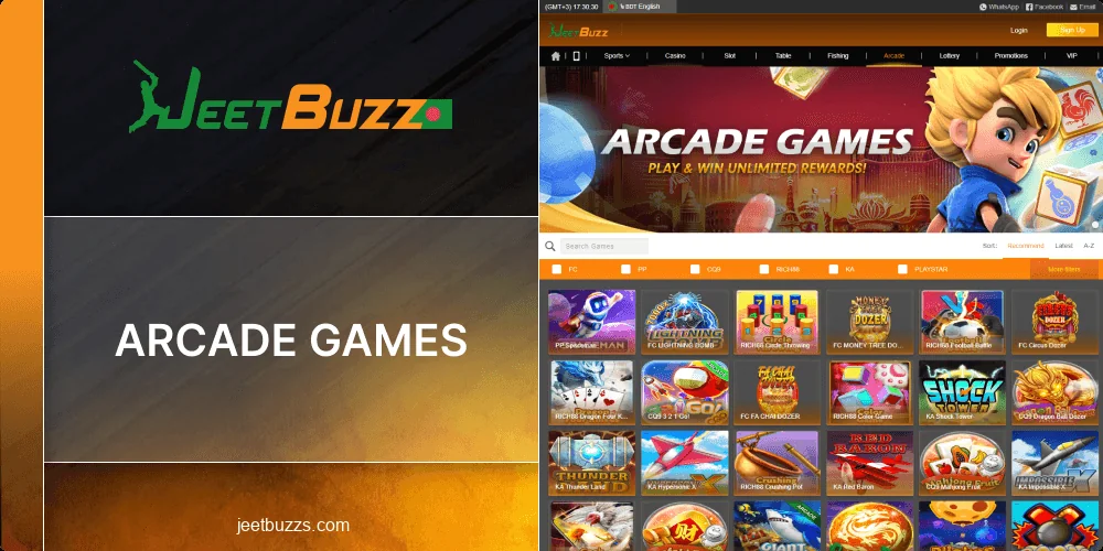 Popular arcade games for Jeetbuzz Bangladesh players