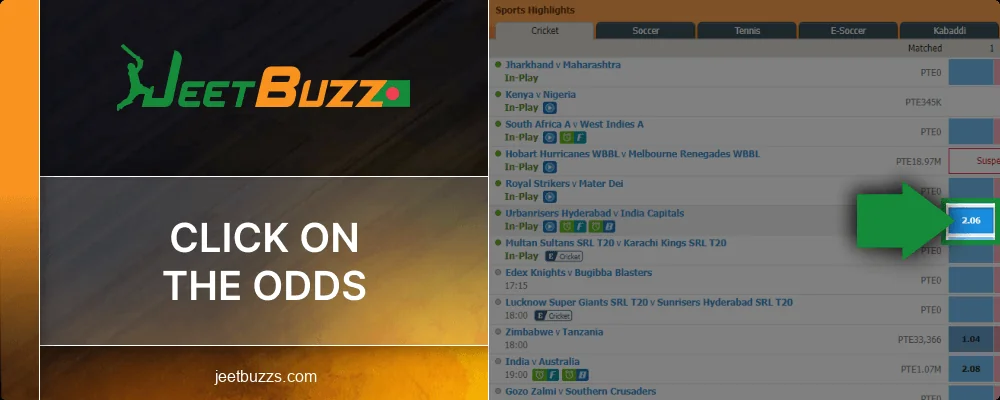 Select odds at Jeetbuzz BD