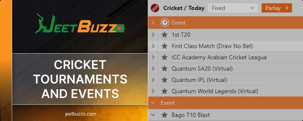 Cricket competitions at Jeetbuzz BD