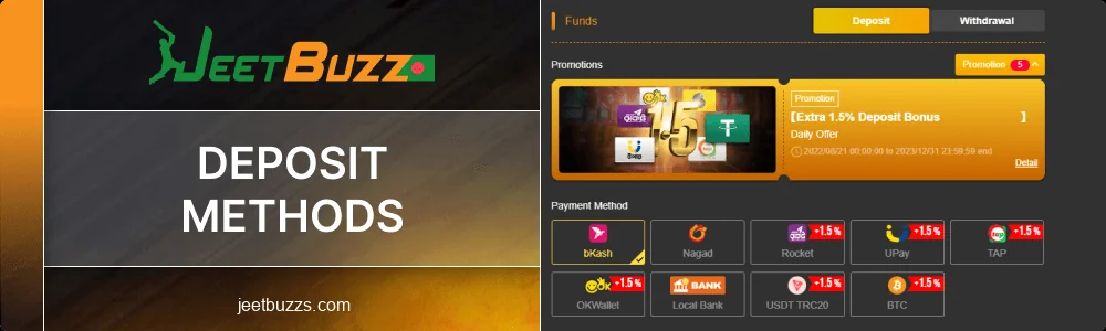 Top-up methods for Jeetbuzz BD players