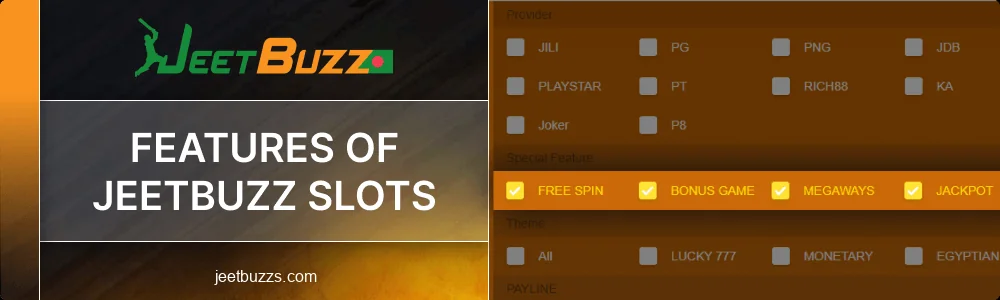 Slots functionality for Jeetbuzz BD players