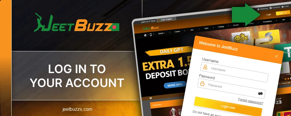 Log in to your Jeetbuzz BD account
