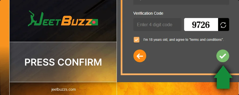 Complete the registration process at Jeetbuzz BD