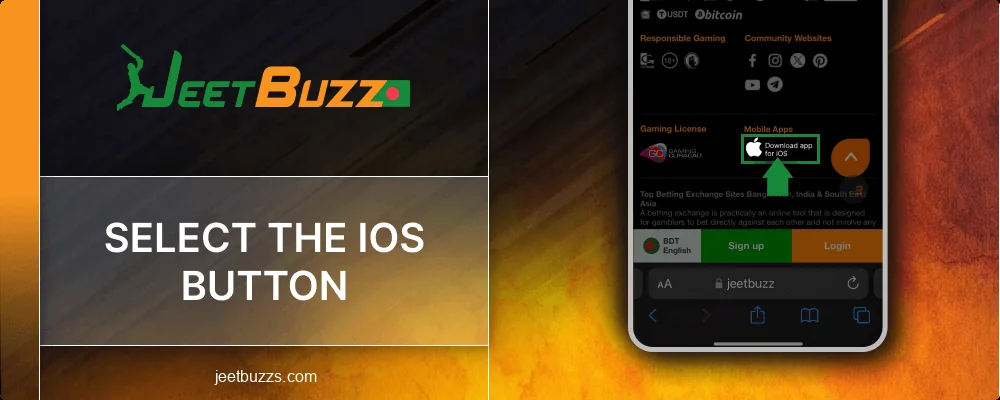 Select the iOS app at Jeetbuzz BD