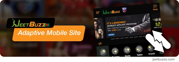 Adaptive Mobile Site of JeetBuzz