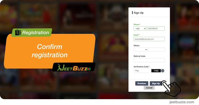 Confirm registration at JeetBuzz Affiliate Program