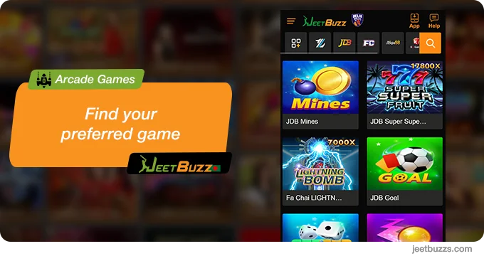 Find arcade game you want to play - JeetBuzz