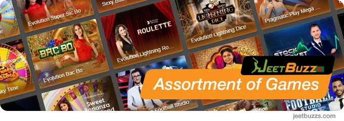 Assortment of JeetBuzz BN Live Casino Games