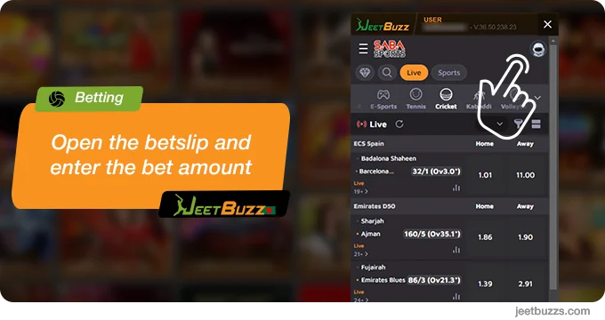 Open the betslip - JeetBuzz