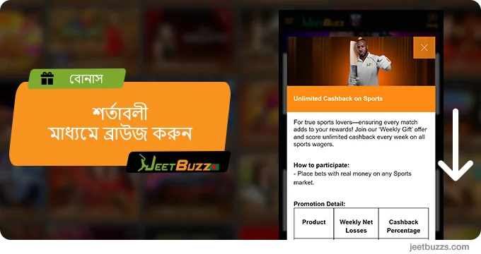 বোনাসের শর্তাবলী ব্রাউজ করুন - JeetBuzz