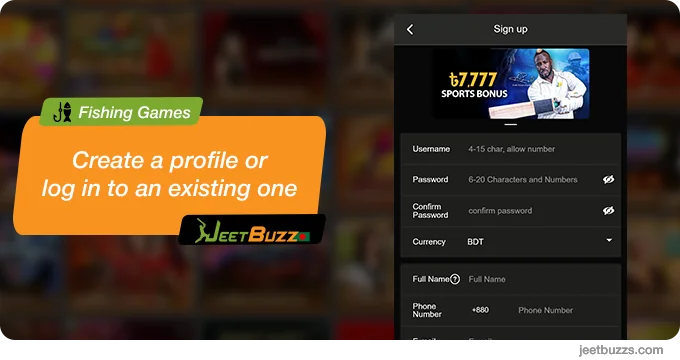 Create a JeetBuzz BN user profile