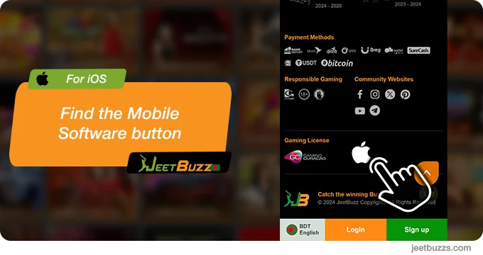 Find the mobile software button and click on it - JeetBuzz on iOS