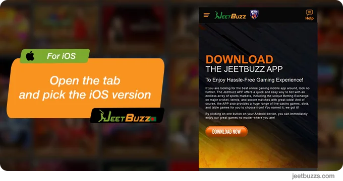 Open the tab and pick the JeetBuzz iOS version