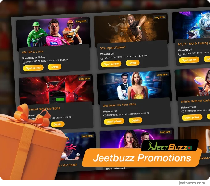 List of actual JeetBuzz Promotions for Casino and Sports Betting