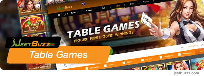 Table Games Casino Section - JeetBuzz Bangladesh