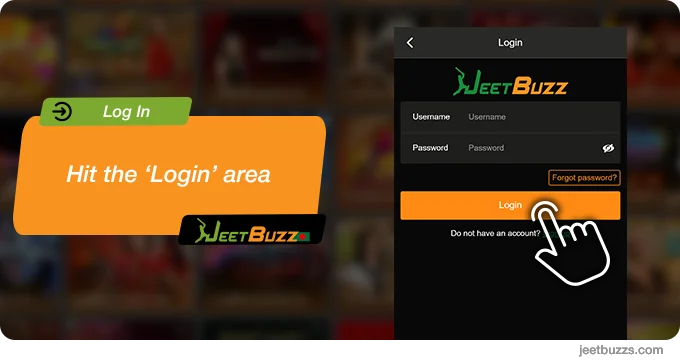 Hit the "Log in" button to finalize the process of signing in at JeetBuzz