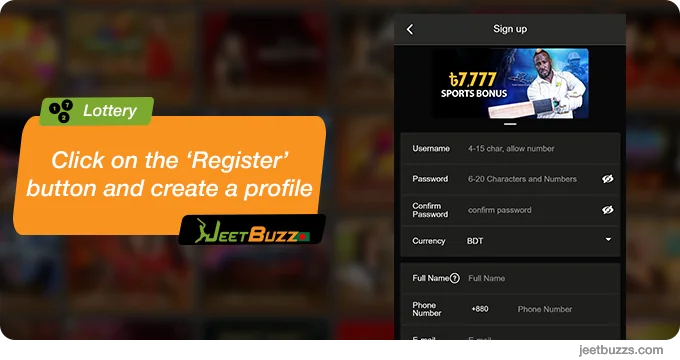 Log in or register at JeetBuzz to start playing casino games