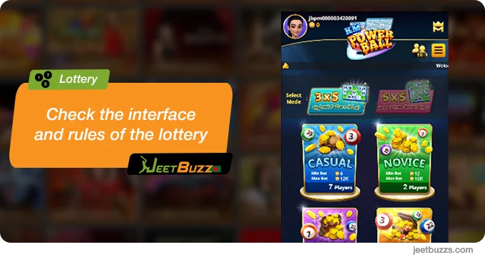 Select the game, read the rules and check the interface - JeetBuzz Lotteries