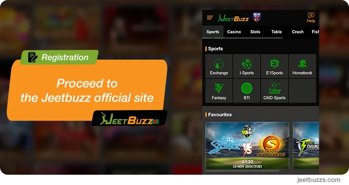 Open JeetBuzz website to start registration