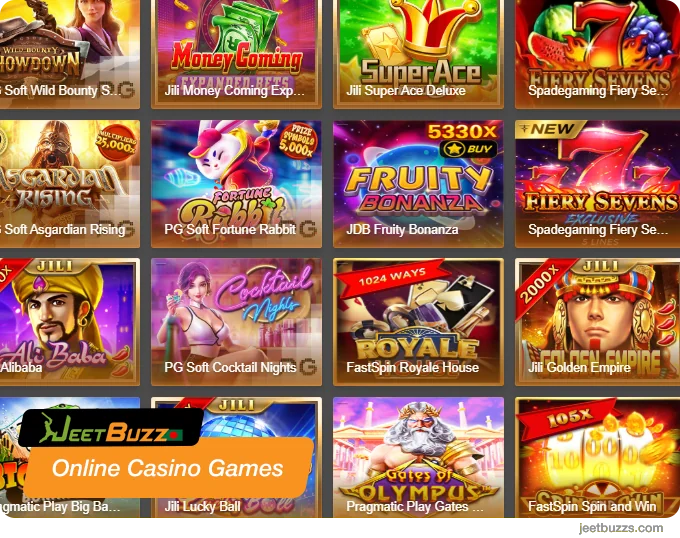 List of online casino games available at JeetBuzz Casino