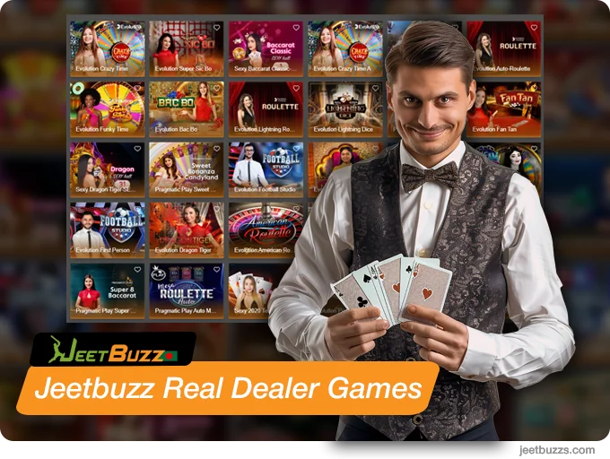 Play More than 150 games with live dealers at JeetBuzz