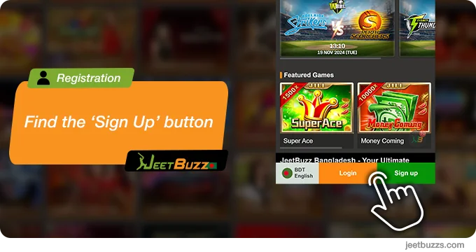 Find the Sign Up Button - JeetBuzz