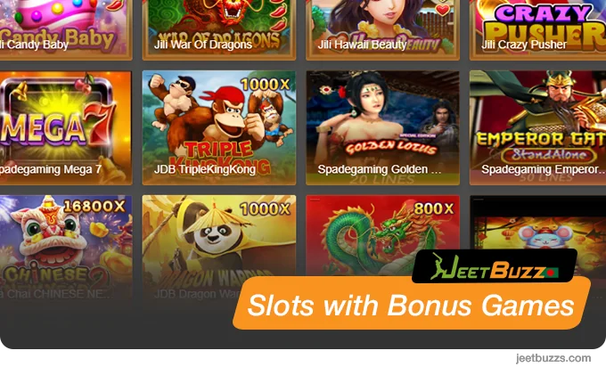 Slots with bonus games are slots with extra bonuses or mini-games - JeetBuzz