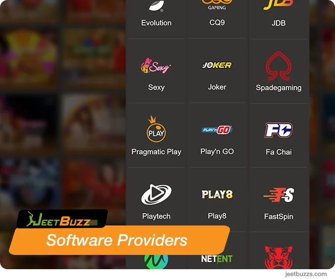 List of JeetBuzz Bangladesh Software Providers