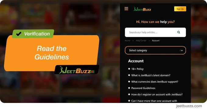 Check the JeetBuzz verification guidelines